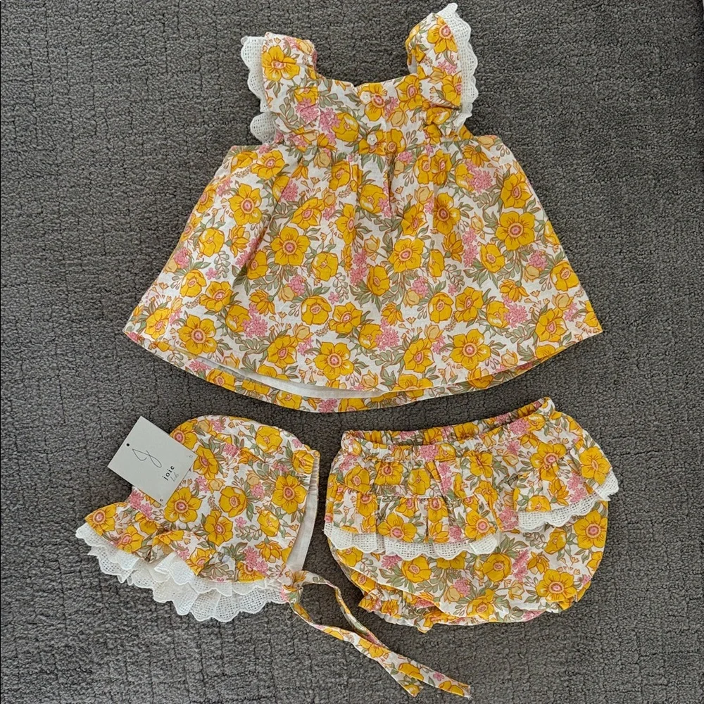 Joie Floral Diaper Cover Set with Yellow and White Accents